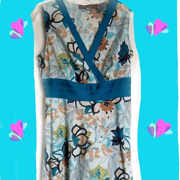 Teal Trim Dress - Picture 1 of 1